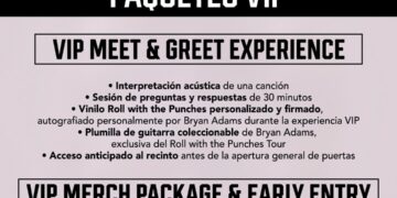 A partir de mañana puedes adquirir tu paquete VIP para conocer a BRYAN ADAMS
