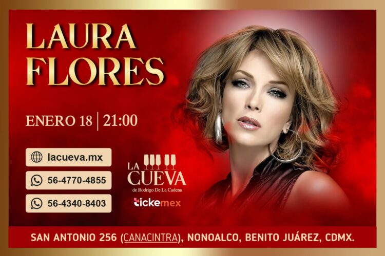 LAURA FLORES ofrecerá concierto en la cueva en la ciudad de México este 18 de enero