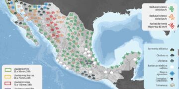 Se pronostican rachas de viento de muy fuertes a intensas en la porción norte de México