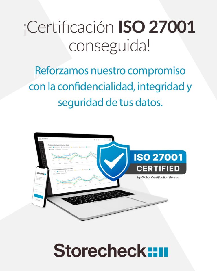 Storecheck obtiene la certificación ISO 27001, reforzando la seguridad de su plataforma SaaS