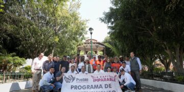 Impulsa Pepe Chedraui faena de conservación en el parque principal de San Jerónimo Caleras