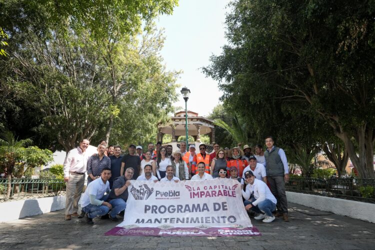 Impulsa Pepe Chedraui faena de conservación en el parque principal de San Jerónimo Caleras