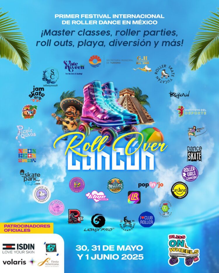 ¡Prepárense para rodar en el Paraíso! «Roll Over Cancún» de Bliss On Wheels llega como el Primer Festival Internacional de Roller Dance en México