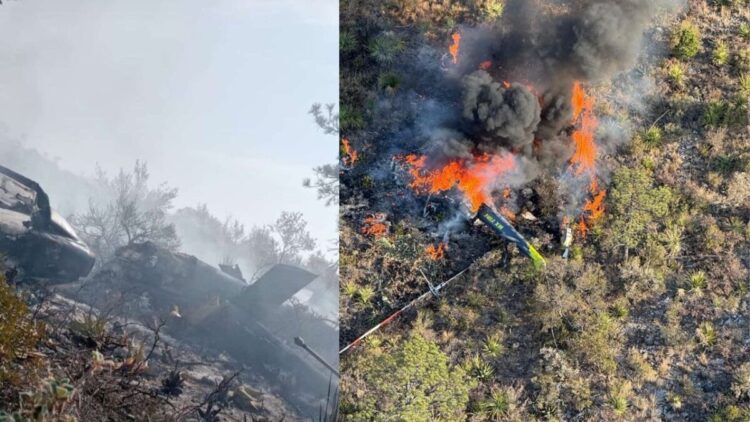 Helicóptero con brigadistas se desploma en Arteaga, Coahuila, durante combate de incendio