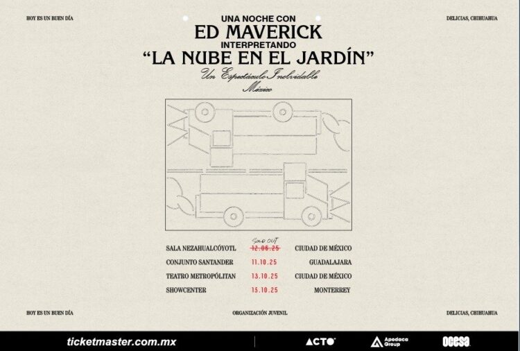 Ed Maverick regresa a los escenarios con La Nube en el Jardín
