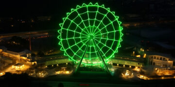 Aztlán Parque Urbano se suma a la celebración del Mundial de Futbol 2026 con iluminación especial en la icónica rueda de la fortuna