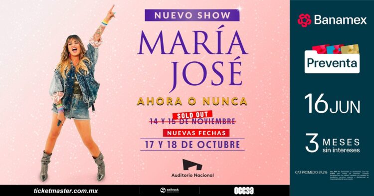 María José suma dos fechas más a su nueva gira «Ahora o Nunca»