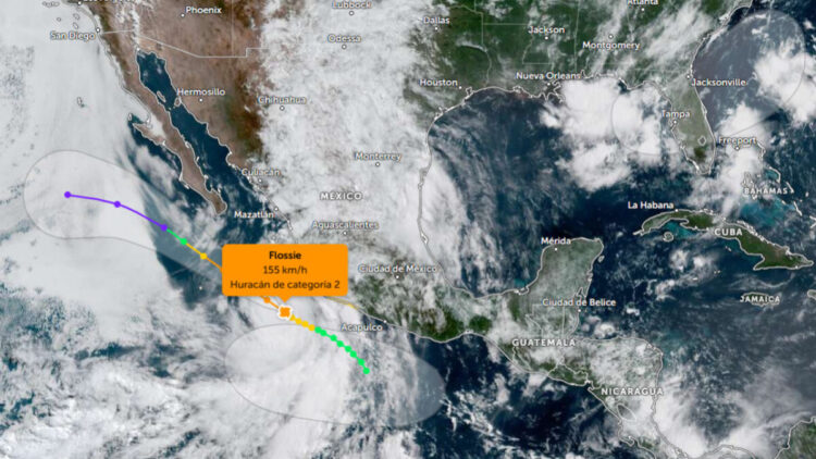 Huracán Flossie se intensifica a categoría 2; alertan por lluvias y vientos fuertes