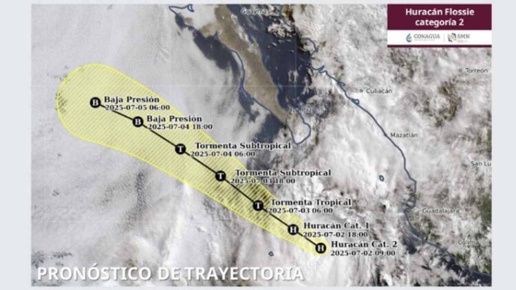 Flossie se debilita: huracán baja a categoría 2 y se aleja de México