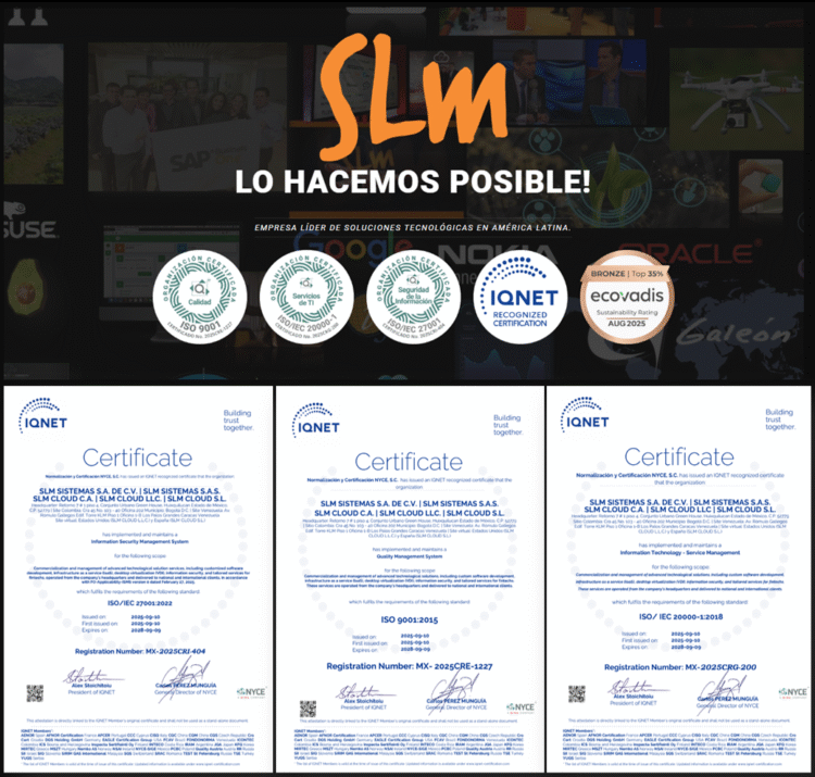 SLM Cloud obtiene la Trinorma ISO en cinco países y refuerza su liderazgo tecnológico en la región