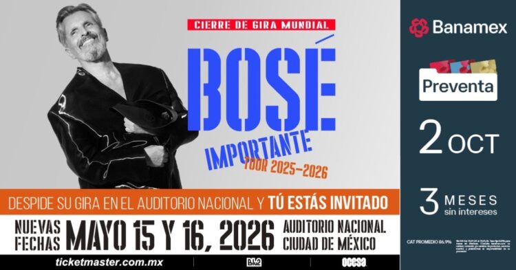 Miguel Bosé despedirá su gira mundial con dos fechas en el Auditorio Nacional