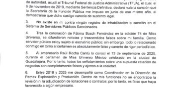 Bernardo Bosch desmiente sanciones y vínculos con empresarios tras polémica por Miss Universo