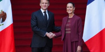 Recibe Presidenta Claudia Sheinbaum a su homólogo de Francia, Emmanuel Macron en Palacio Nacional