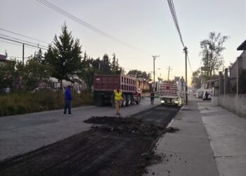 Cumple Ricardo Moreno con reconstrucción de calle Agustín Millán, en el tramo de San Pedro Totoltepec a Boulevard Aeropuerto
