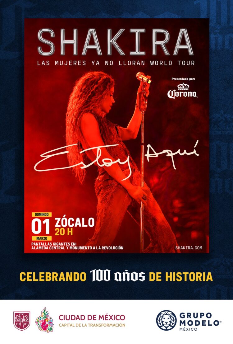 El Gobierno de la Ciudad de México y Grupo Modelo anuncian concierto gratuito de Shakira, en el Zócalo