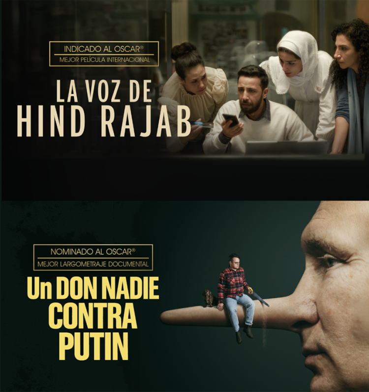 Filmelier+ estrena en exclusiva las nominadas al Oscar «La voz de Hind Rajab» y «Un don nadie contra Putin»