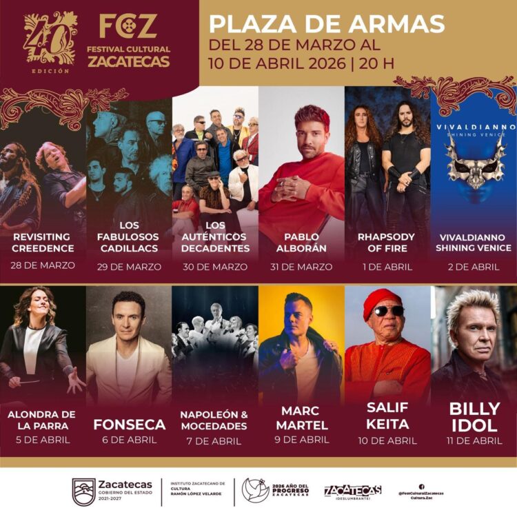 Invita David Monreal al Festival Cultural Zacatecas 2026, uno de los más importantes del país