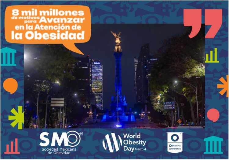Monumentos de la CDMX se iluminan en azul por el Día Mundial y Nacional contra la Obesidad