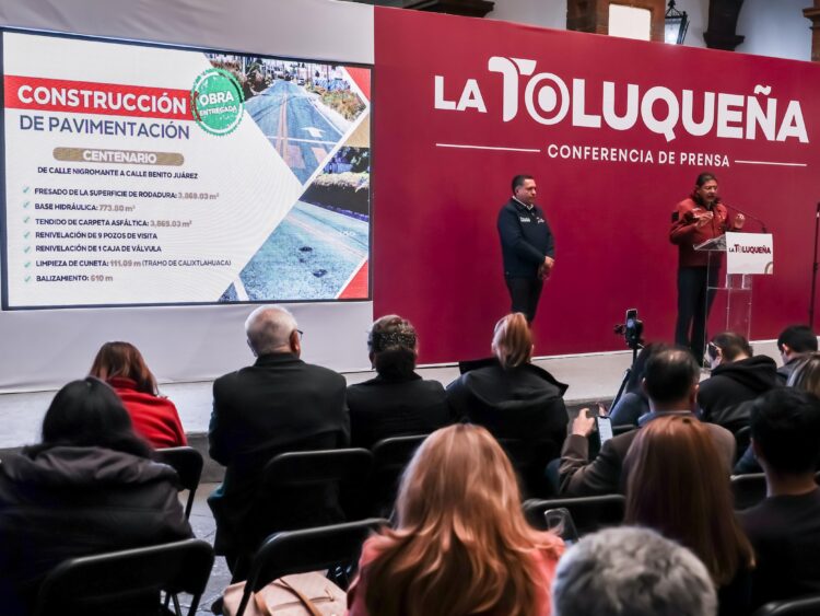 Mantiene Ricardo Moreno un ritmo constante en la entrega y avance de obra pública en Toluca