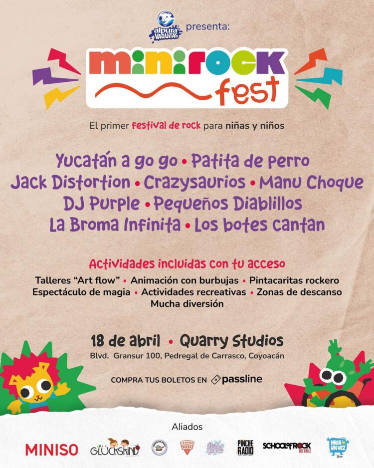 MINI ROCK FEST ANUNCIA NUEVA SEDE CON UN FESTIVAL HECHO PARA QUE LOS NIÑOS GRITEN, BRINQUEN Y SEAN LIBRES