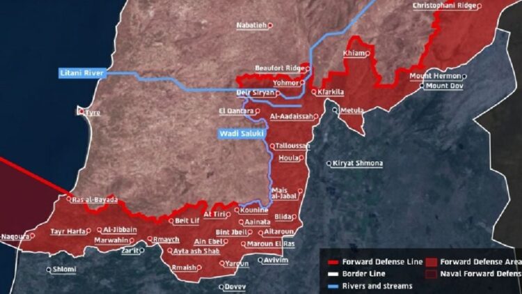 Israel delimita la zona ocupada al sur del Líbano: publica mapa de su «línea amarilla»