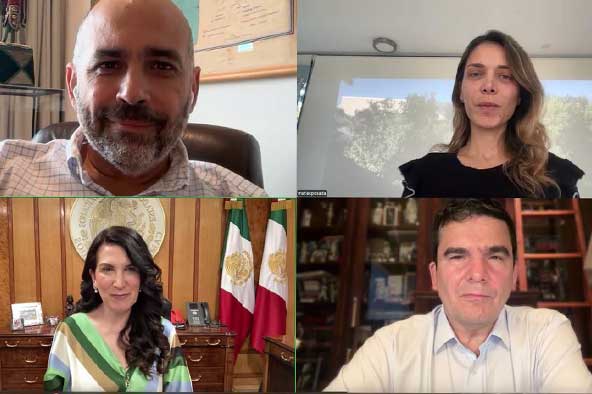 En reunión virtual con la presidenta de la Mesa Directiva de la Cámara de Diputados, Kenia López Rabadán, senadora colombiana denuncia amenazas que ponen en riesgo la vida de la candidata presidencial de su país