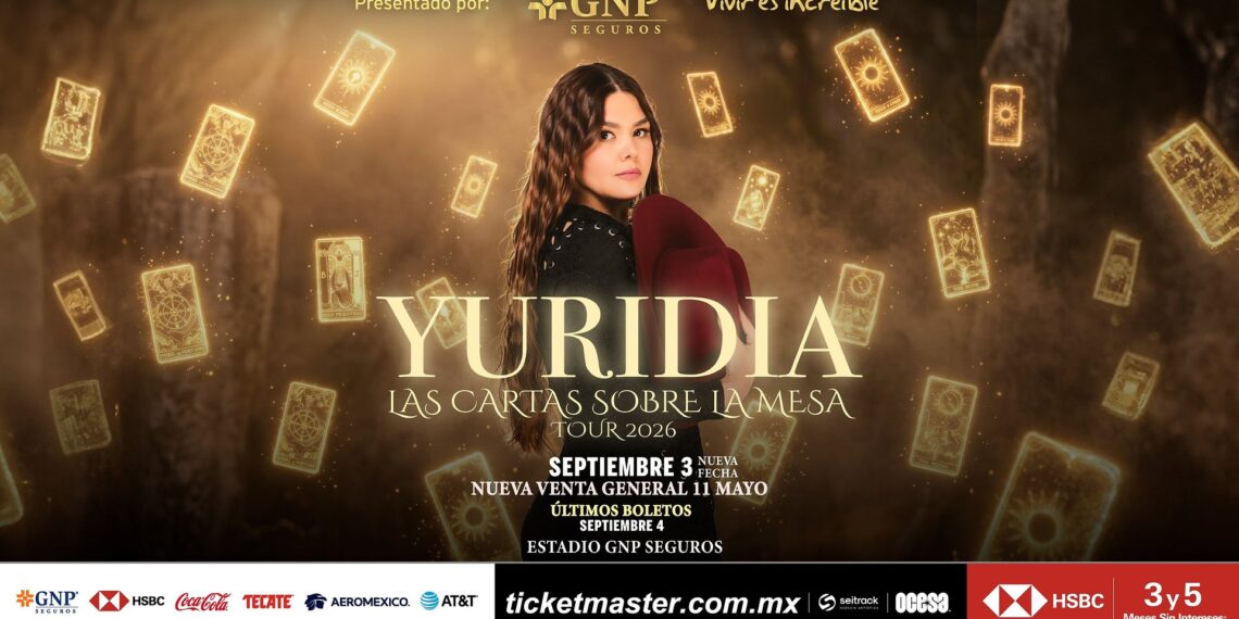 Yuridia abre nueva fecha en Estadio GNP Seguros