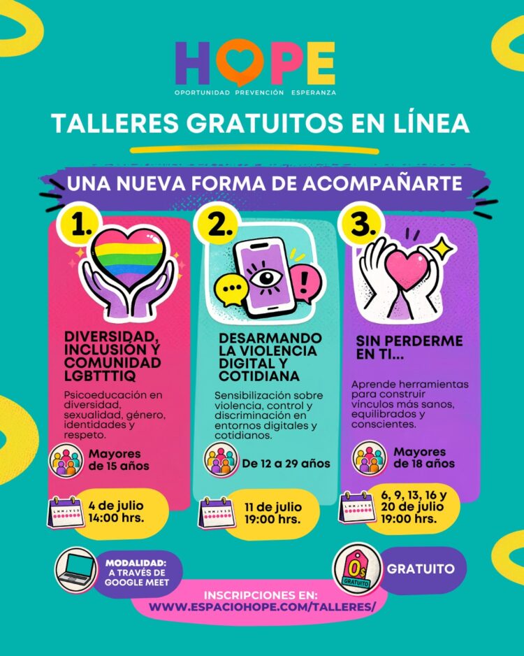 HOPE impulsa espacios gratuitos para fortalecer salud mental