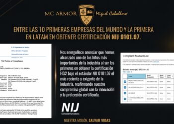 MC Armor – Miguel Caballero se convierte en la primera empresa latinoamericana en obtener la certificación NIJ 0101.07