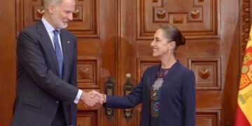 Se reúnen Claudia Sheinbaum y el Rey Felipe VI en Palacio Nacional
