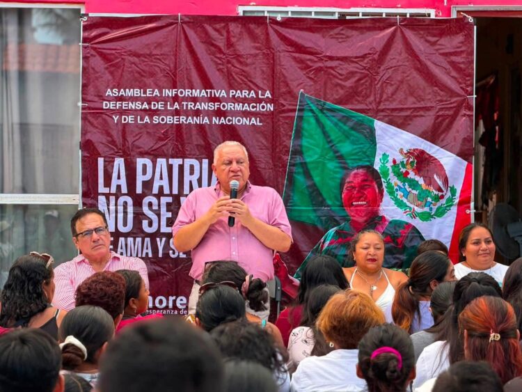 Rafa Marín reúne a la militancia de Villas Otoch para fortalecer la defensa de la Transformación y la Soberanía Nacional
