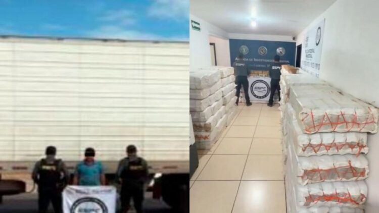 Aseguran en Sonora tres toneladas de metanfetamina ocultas entre costales de alimento para ganado