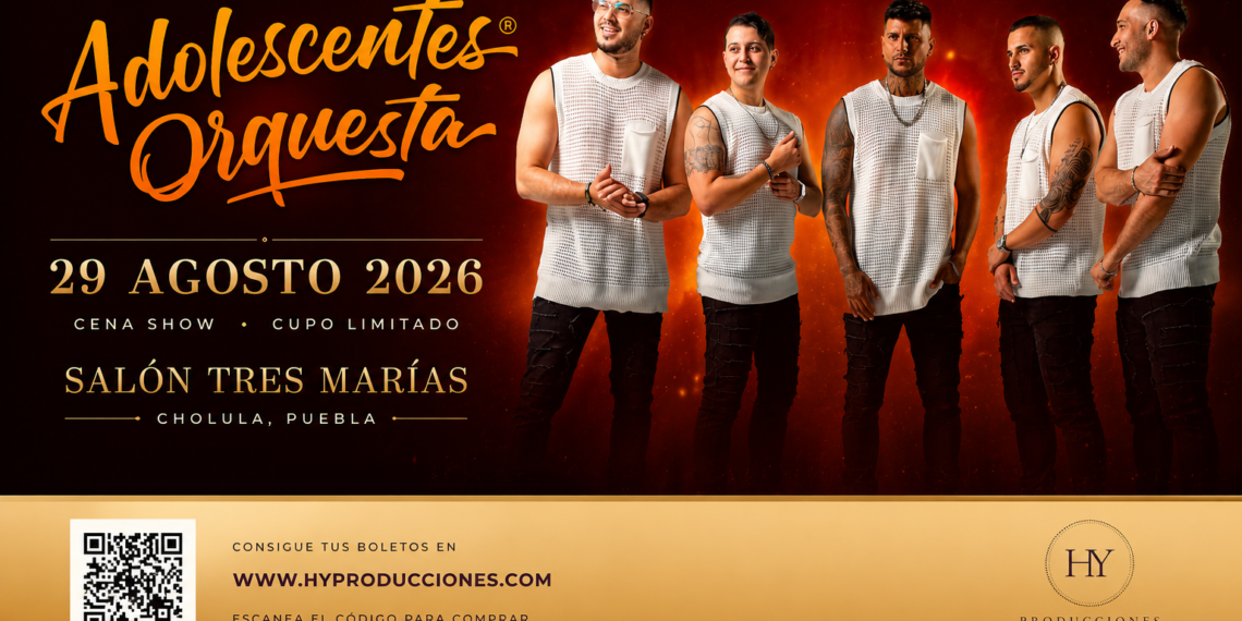 Adolescentes Orquesta desatará una cena show monumental en el Salón Tres Marías de Puebla