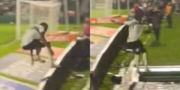Jugador de Coritiba celebra gol, cae a un túnel y el VAR le da la peor noticia