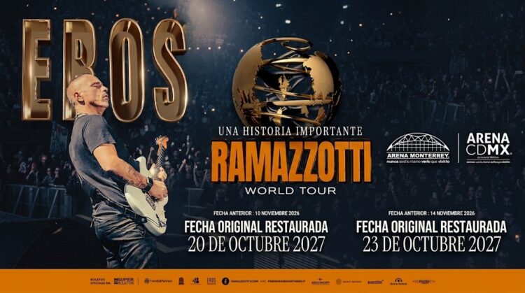 Eros Ramazzotti aplaza a 2027 sus conciertos en México; estas son las nuevas fechas en CDMX y Monterrey
