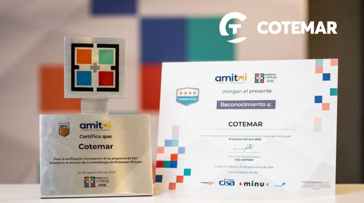 Cotemar obtiene la Certificación AMITAI® / Empresas+Éticas® y se posiciona en el Ranking E+E 2026