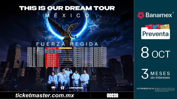 Fuerza Regida amplía su historia en el Palacio de los Deportes con 10 fechas consecutivas