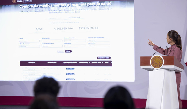 Compra consolidada de medicamentos e insumos médicos ha permitido ahorrar alrededor de 70 mil mdp, respecto al 2024: presidenta